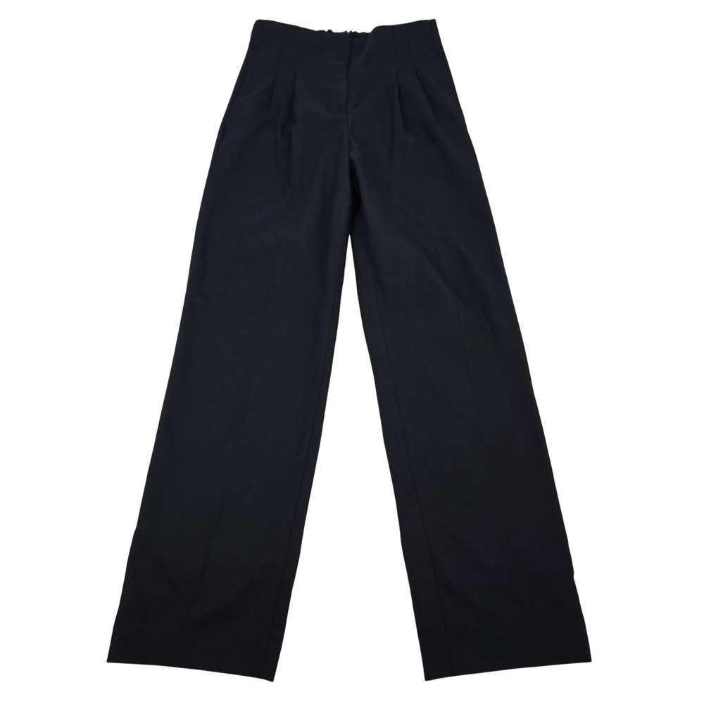 Massimo Dutti Pleated Trousers Black High Rise Dress Pants Womens Size 2 x28